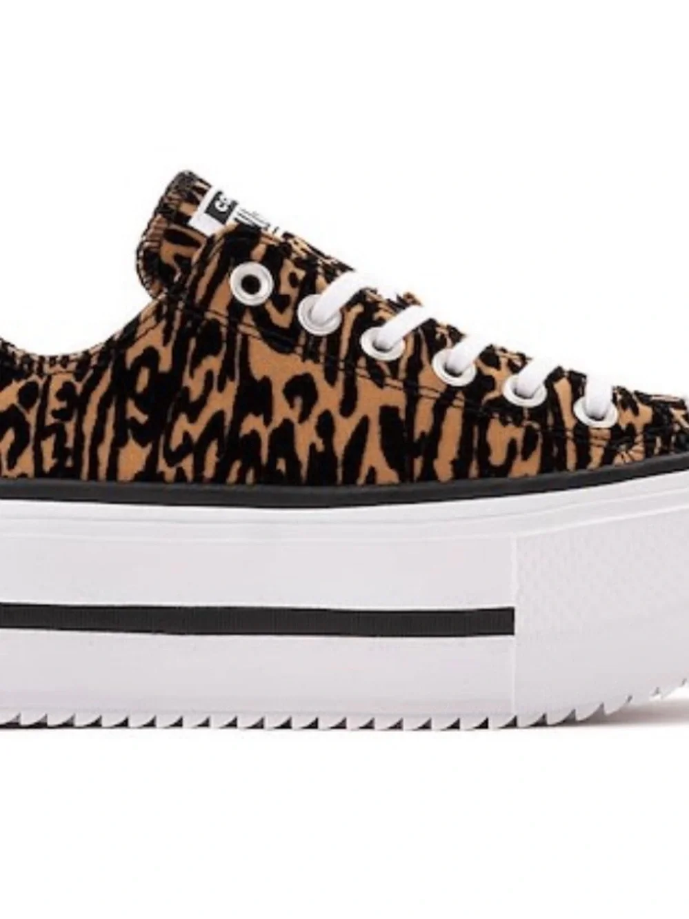 Converse Chuck Taylor All Star Double Stack Low-Top Sneaker in Leopard